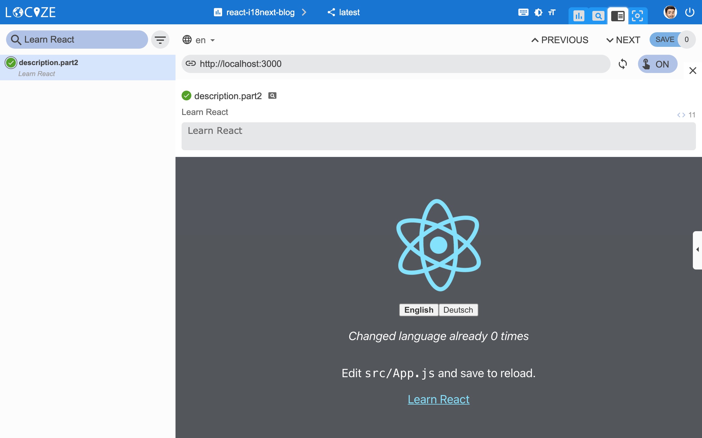 locize Β© inweso GmbH i18next incontext