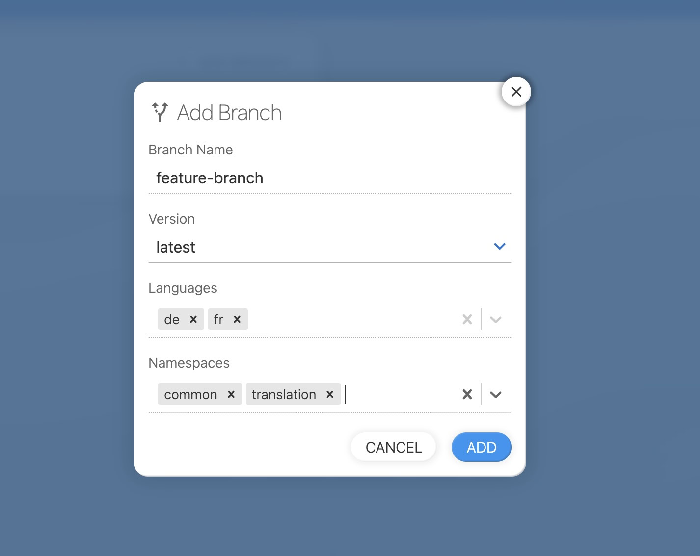 Click to view larger Locize branching