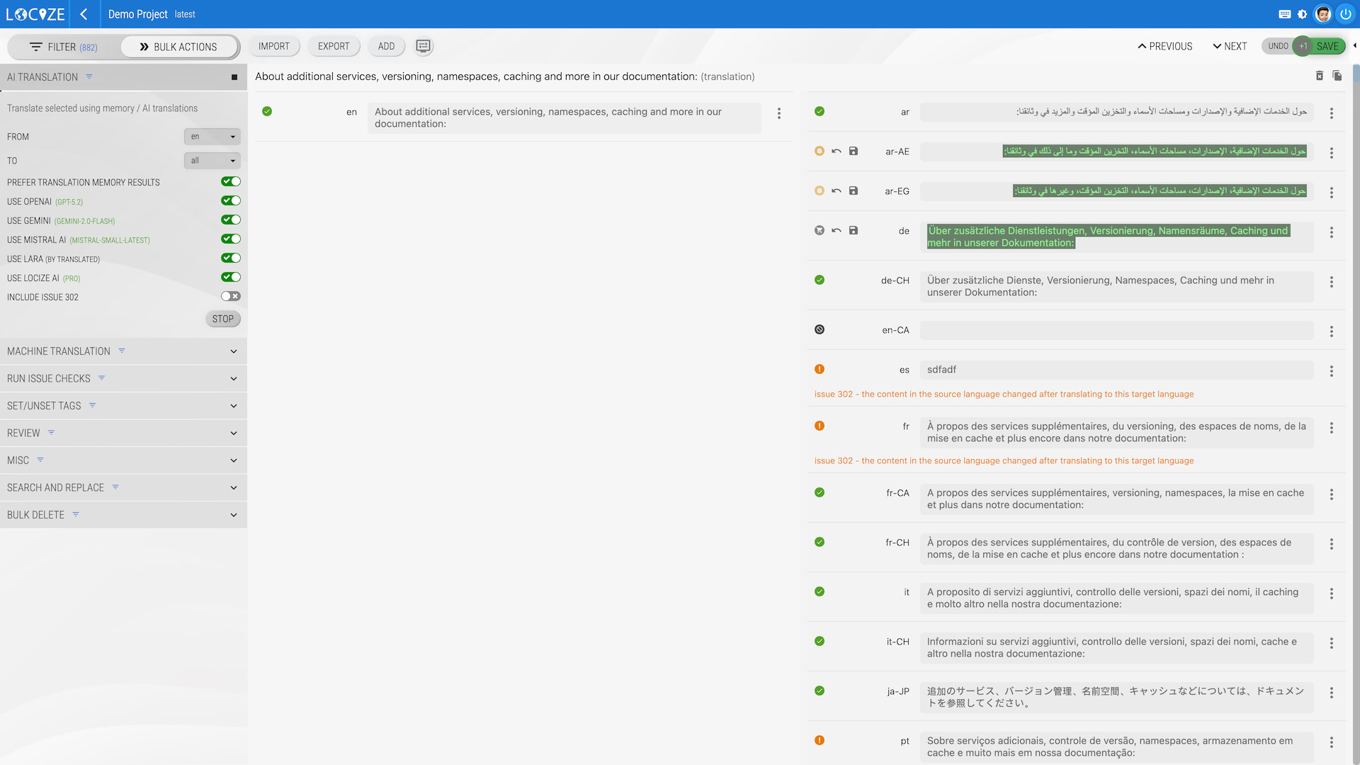 Click to view larger Run AI translation via bulk actions