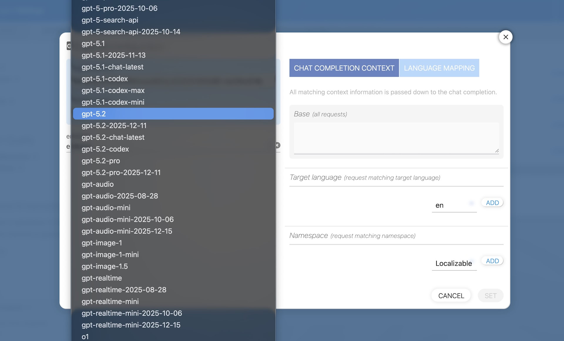 Click to view larger Choose an AI model for translations