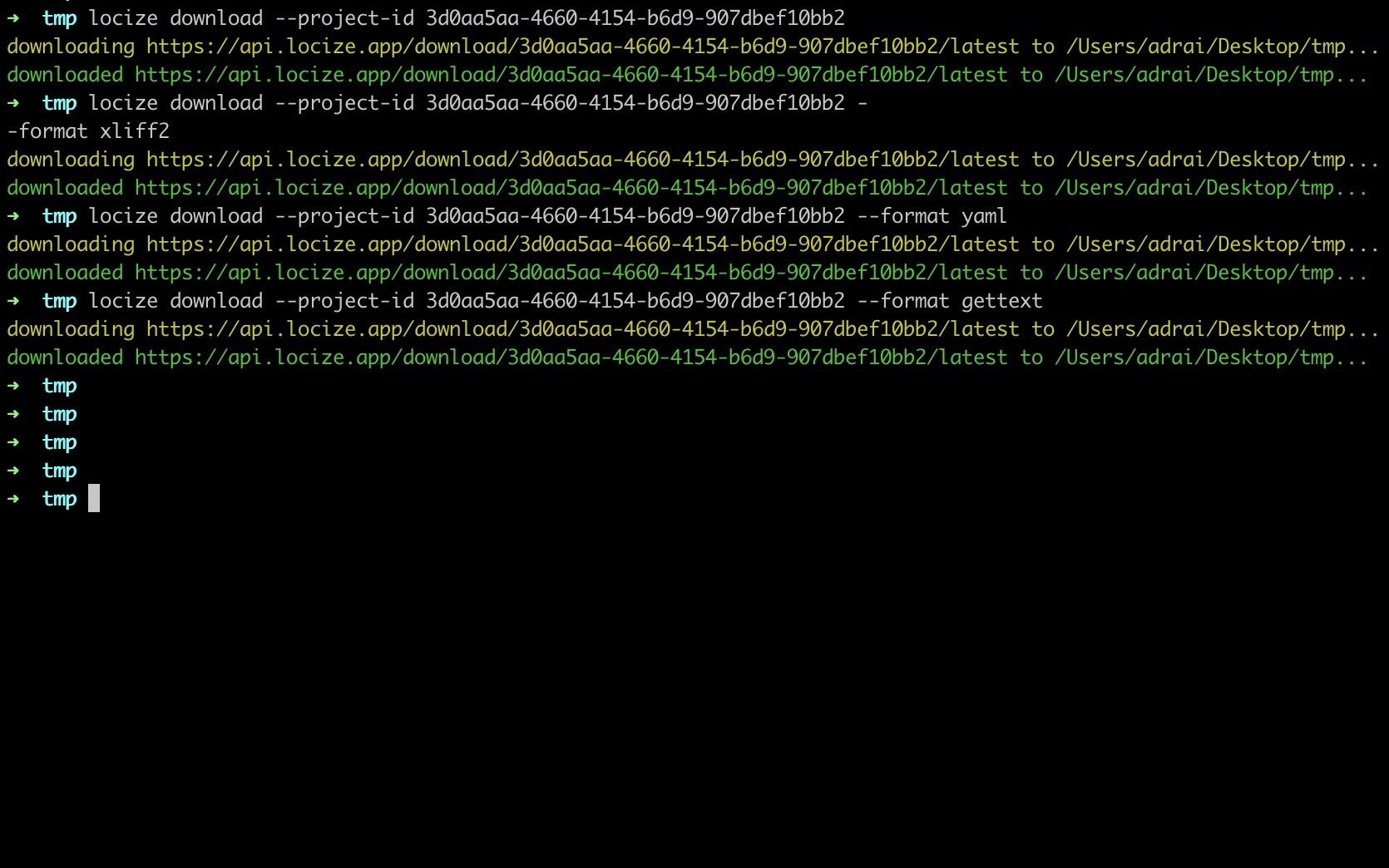 Click to view larger Locize cli