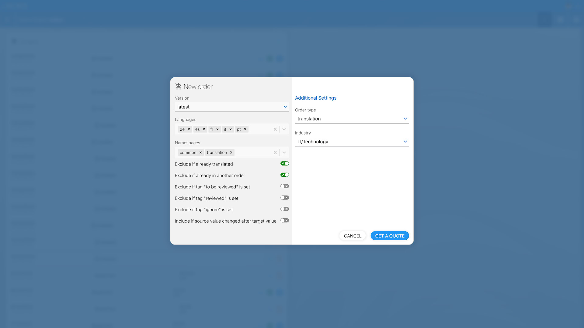 Click to view larger Locize ordering